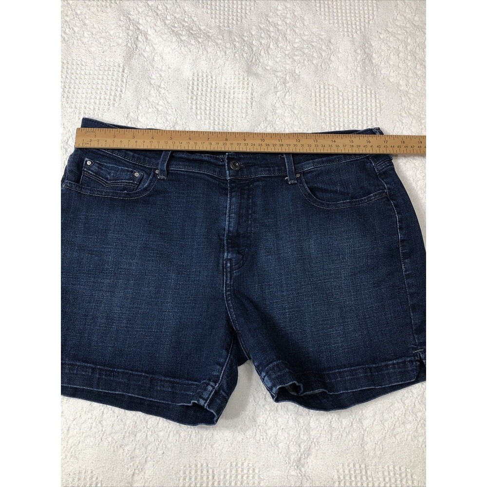 Levis Womens 515 Jean Shorts Blue Stretch Medium Wash Mid Rise Pockets 12 - Picture 10 of 13